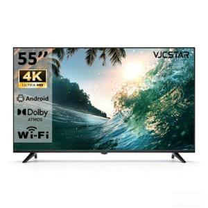 VJCSTAR 55'' Smart TV:4K Ultra HD QLED Display,HDR,Dolby Audio