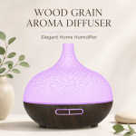 Wood Grain Aroma Diffuser and Mist Humidifier with Ambient Light