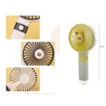 Rechargeable Foldable Mini Handheld / Desktop USB Fan - Yellow