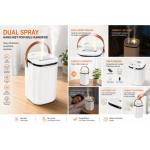 Air Moisturizer Humidifier Portable Cool Mist Dual Spray USB LED Light 2L