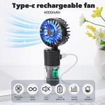 Handheld Misting Fan 4000mAh 4-Speed Foldable for Travel