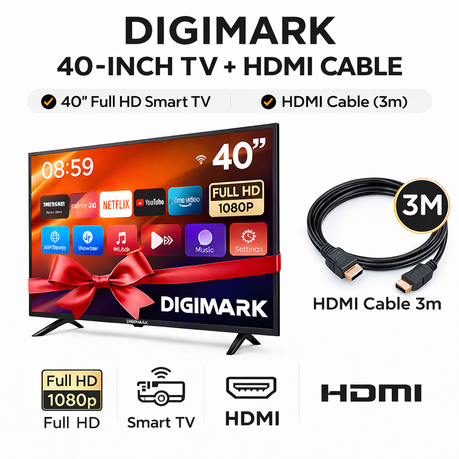 40 " Digimark Smart Android FHD Tv With hdmi Cable