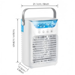 Generic Portable USB Air Cooler Fan with Humidifier & LED Light, 3 Speeds