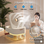 2 in 1 Portable Humidifier Mist Fan with Night Light BA-686