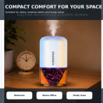USB Humidifier with Water Tank, Dual Mist Modes and Colour Night Light