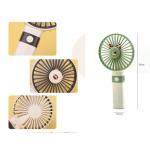 Rechargeable Foldable Mini Handheld / Desktop USB Fan - Green