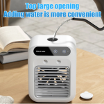 Portable small air conditioning fan, USB powered cooling and humidification