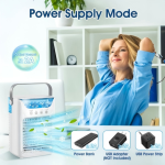 Generic Portable USB Air Cooler Fan with Humidifier & LED Light, 3 Speeds