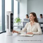 Portable Bladeless Tower Fan with 3D Air Circulation