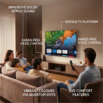55" 4K QLED Google TV with 3 HDMI, 1 USB & Remote Control