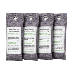 Bamboo Charcoal Air Purifying Bags, 4 x 75g, Natural Air Freshener