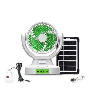 7" Rechargeable Solar Desk Fan Kit with LED Light