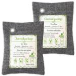 QYNIAL 2Pcs Activated Bamboo Charcoal Odor Absorber Bags Air Purifying 400g