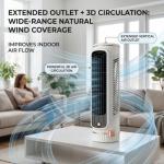 Portable Bladeless Tower Fan with 3D Air Circulation