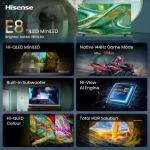 Hisense 85" E8S 144Hz 4K MiniLED Smart TV with FreeSync Premium