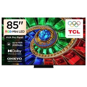 TCL 85" Q7D 144Hz RGB MiniLED Google Smart TV with ONKYO 2.1