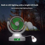 7" Rechargeable Solar Desk Fan Kit with LED Light