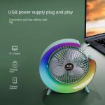 Portable Air Conditioner Desktop Colorful Fan with LED and Mini USB Charge
