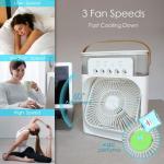 Portable Air Fan, Evaporative Air Cooler with 7 Colors LED Light