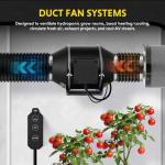 4 Inch Quiet Inline Duct Fan 214 CFM with 10-Speed Controller