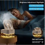 2 in 1 Portable Humidifier Mist Fan with Night Light BA-686
