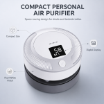 Compact Air Purifier with Digital Display & Carbon Filter - Pearl White