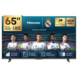 Hisense 65" U6S MiniLED Smart TV with Built-In-Subwoofer & Al-Smooth-Motion
