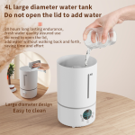 Humidifier 4L Ultrasonic Cool Mist Top Fill Quiet for Bedroom Office White