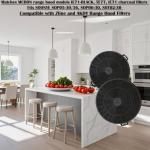 Range Hood Carbon Filters 190mm-Black 2 Piece Set, Carbon Charcoal Filter