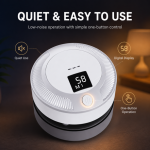 Compact Air Purifier with Digital Display & Carbon Filter - Pearl White
